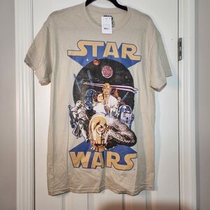 NWT Star Wars Beige Graphic Tee Mens Size Medium